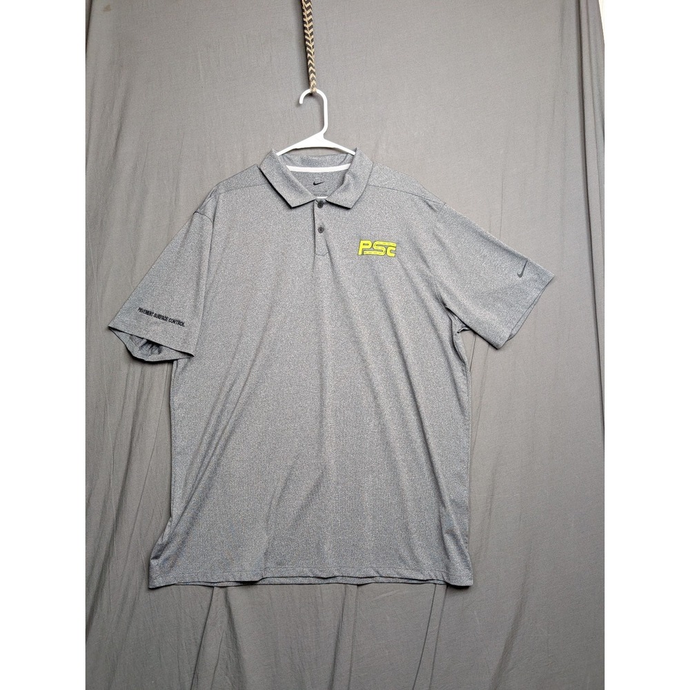 Nike Menn's Gray Polo Short‎ Sleeve T Shirt Size XL